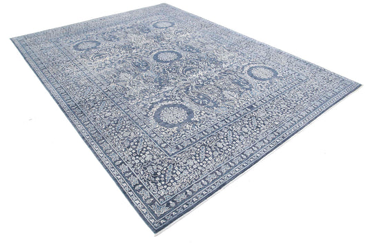 Traditional Hand Knotted Ziegler Farhan Wool Rug of Size 8'2'' X 10'8'' in Grey and Grey Colors - Made in Afghanistan