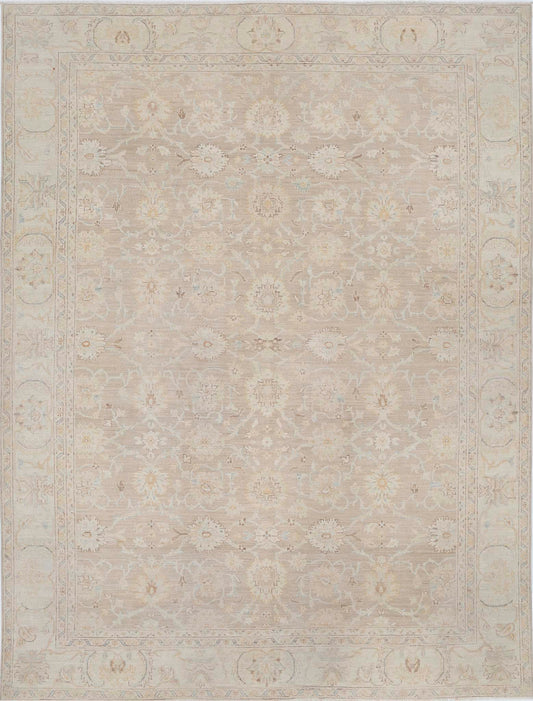 Traditional Hand Knotted Serenity Farhan Wool Rug of Size 4'0'' X 9'2'' in Brown and Ivory Colors - Made in Afghanistan