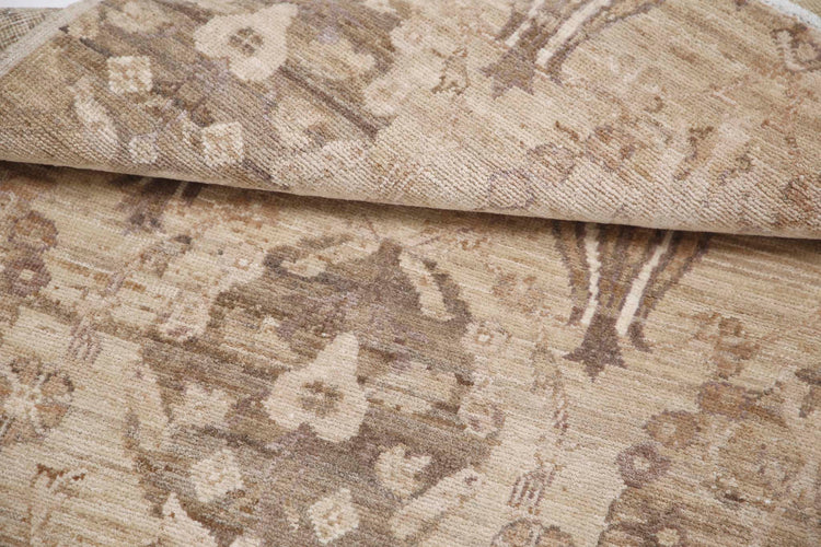 Traditional Hand Knotted Ziegler Farhan Wool Rug of Size 2'8'' X 3'10'' in Brown and Brown Colors - Made in Afghanistan