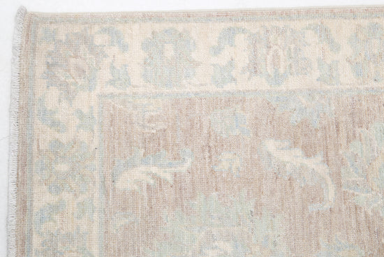 Traditional Hand Knotted Serenity Farhan Wool Rug of Size 2'3'' X 3'3'' in Brown and Ivory Colors - Made in Afghanistan