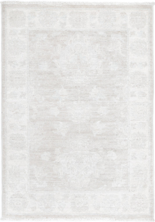Traditional Hand Knotted Serenity Farhan Wool Rug of Size 2'2'' X 3'2'' in Brown and Ivory Colors - Made in Afghanistan
