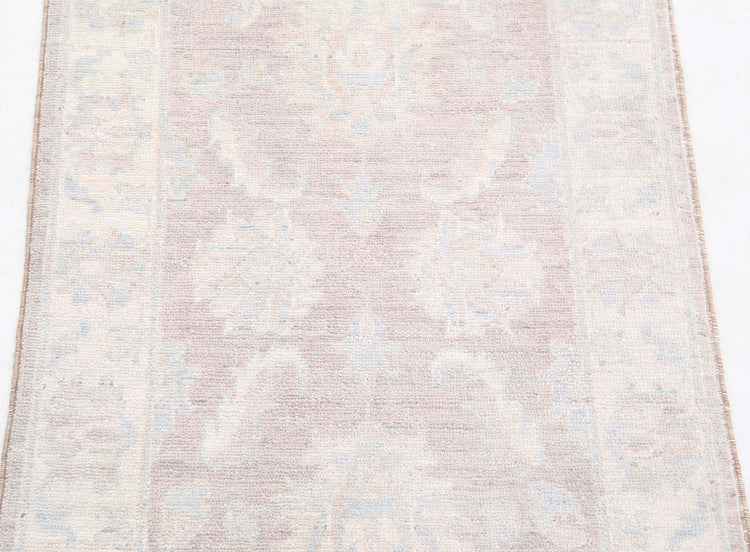 Traditional Hand Knotted Serenity Farhan Wool Rug of Size 2'0'' X 3'4'' in Brown and Ivory Colors - Made in Afghanistan