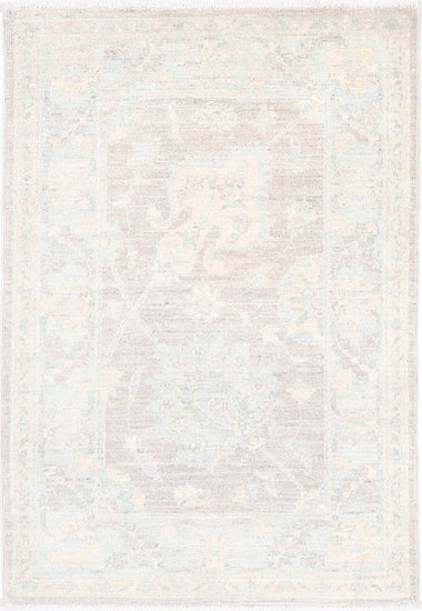 Traditional Hand Knotted Serenity Farhan Wool Rug of Size 2'0'' X 2'11'' in Brown and Ivory Colors - Made in Afghanistan