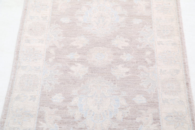 Traditional Hand Knotted Serenity Farhan Wool Rug of Size 2'1'' X 3'0'' in Brown and Ivory Colors - Made in Afghanistan