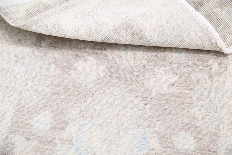 Traditional Hand Knotted Serenity Farhan Wool Rug of Size 2'1'' X 3'0'' in Brown and Ivory Colors - Made in Afghanistan