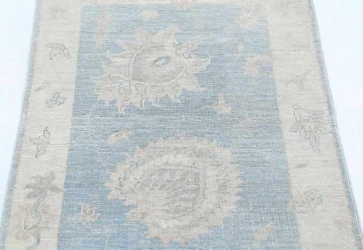 Traditional Hand Knotted Serenity Farhan Wool Rug of Size 2'1'' X 3'1'' in Grey and Ivory Colors - Made in Afghanistan