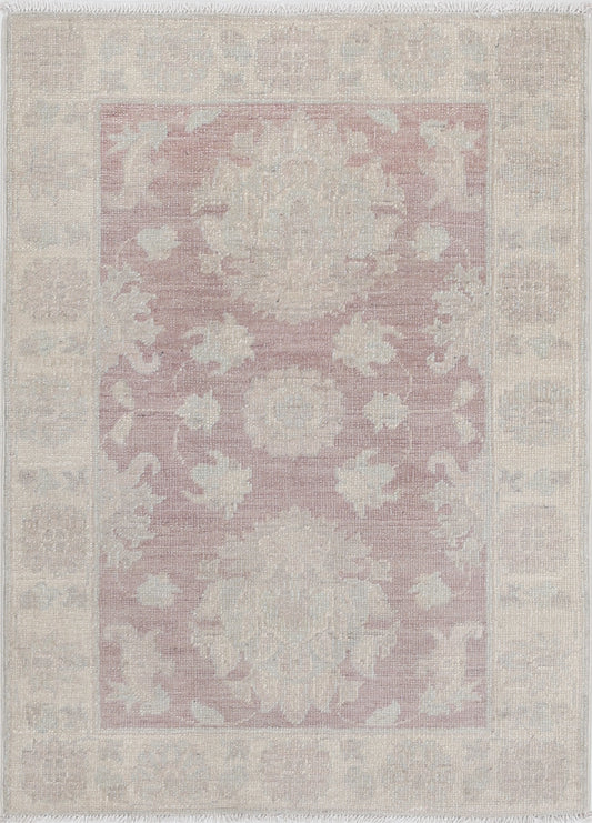 Traditional Hand Knotted Serenity Farhan Wool Rug of Size 2'1'' X 2'11'' in Brown and Ivory Colors - Made in Afghanistan