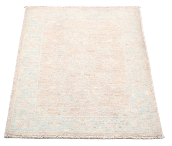 Traditional Hand Knotted Serenity Farhan Wool Rug of Size 2'3'' X 3'1'' in Brown and Grey Colors - Made in Afghanistan