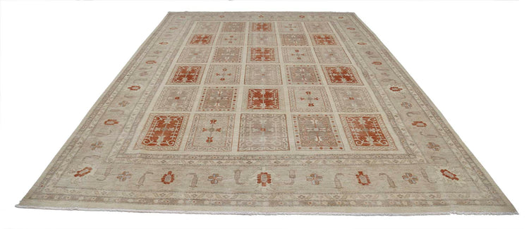 Traditional Hand Knotted Serenity Farhan Wool Rug of Size 9'7'' X 13'6'' in Brown and Brown Colors - Made in Afghanistan