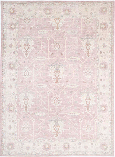Traditional Hand Knotted Serenity Farhan Wool Rug of Size 9'10'' X 13'4'' in Brown and Ivory Colors - Made in Afghanistan