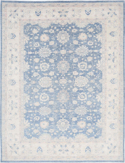 Traditional Hand Knotted Serenity Farhan Wool Rug of Size 8'2'' X 10'9'' in Ivory and Grey Colors - Made in Afghanistan