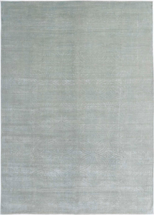 Transitional Hand Knotted Overdyed Haji Jalili Wool Rug of Size 8'5'' X 12'0'' in Grey and  Colors - Made in Afghanistan