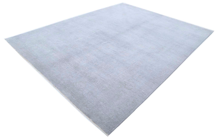 Transitional Hand Knotted Overdyed Haji Jalili Wool Rug of Size 8'7'' X 11'3'' in Grey and Colors - Made in Afghanistan