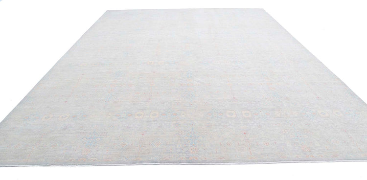 Transitional Hand Knotted Artemix Haji Jalili Wool Rug of Size 12'1'' X 15'8'' in Grey and Grey Colors - Made in Afghanistan