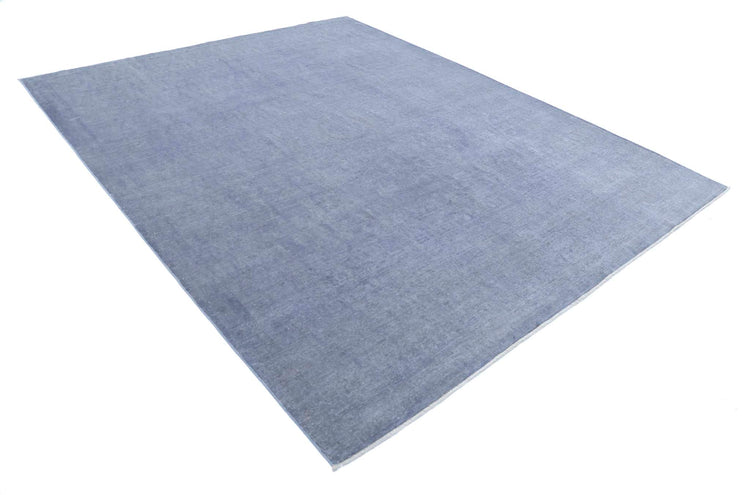 Transitional Hand Knotted Overdyed Haji Jalili Wool Rug of Size 7'10'' X 10'0'' in Grey and Grey Colors - Made in Afghanistan