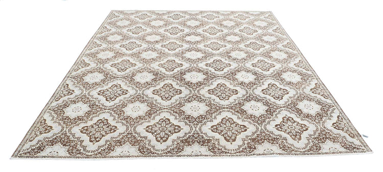 Transitional Hand Knotted Artemix Haji Jalili Wool Rug of Size 7'11'' X 10'0'' in Brown and Brown Colors - Made in Afghanistan