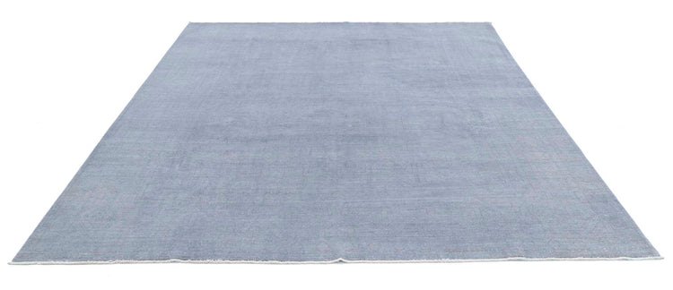 Transitional Hand Knotted Overdyed Haji Jalili Wool Rug of Size 7'11'' X 9'1'' in Grey and Grey Colors - Made in Afghanistan