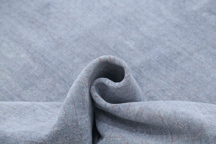 Transitional Hand Knotted Overdyed Haji Jalili Wool Rug of Size 7'11'' X 9'1'' in Grey and Grey Colors - Made in Afghanistan