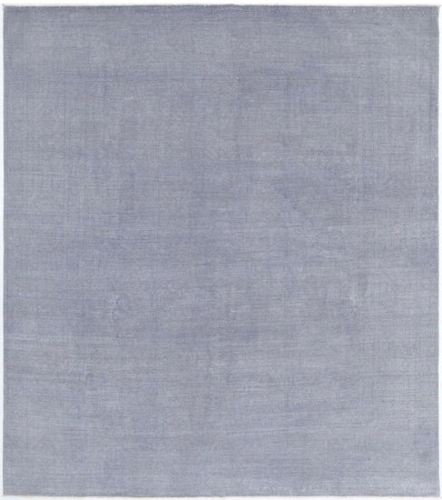 Transitional Hand Knotted Overdyed Haji Jalili Wool Rug of Size 7'11'' X 9'1'' in Grey and Grey Colors - Made in Afghanistan