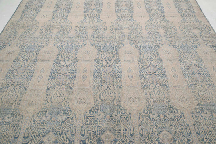 Transitional Hand Knotted Artemix Haji Jalili Wool Rug of Size 7'11'' X 10'4'' in Blue and Ivory Colors - Made in Afghanistan