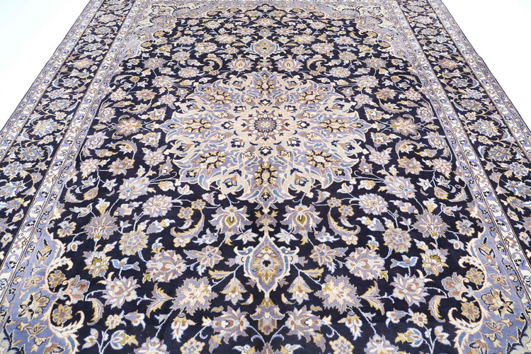 Persian Hand Knotted Kashan Kashan Wool Rug of Size 9'7'' X 12'8'' in Black and Black Colors - Made in Iran