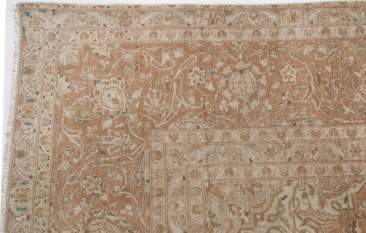 Persian Hand Knotted Kashan Kashan Wool Rug of Size 9'5'' X 13'3'' in Brown and Red Colors - Made in Iran