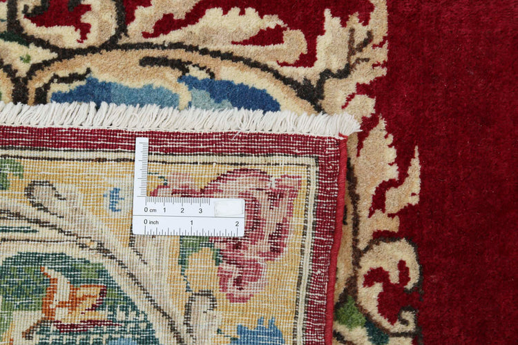 Persian Hand Knotted Kerman Kerman Wool Rug of Size 10'1'' X 14'3'' in Red and Blue Colors - Made in Iran