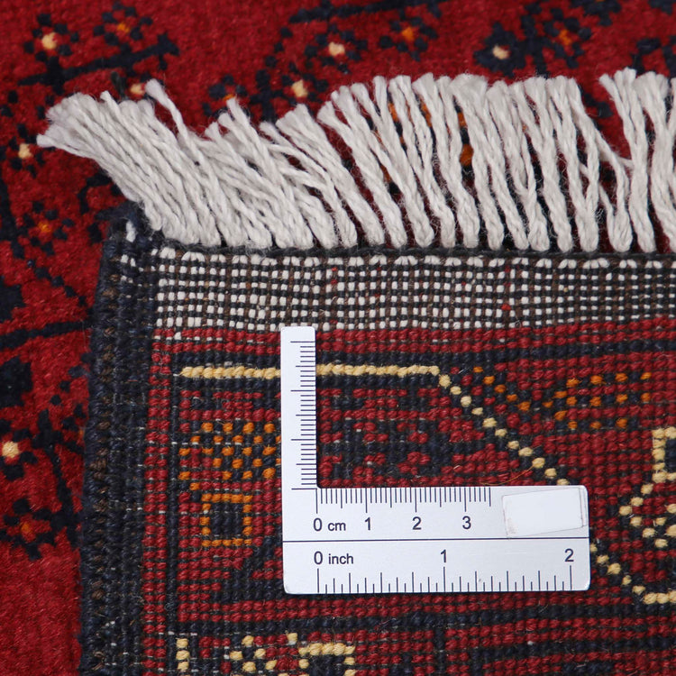Tribal Hand Knotted Afghan Khamyab Wool Rug of Size 4'10'' X 6'6'' in Red and Red Colors - Made in Afghanistan