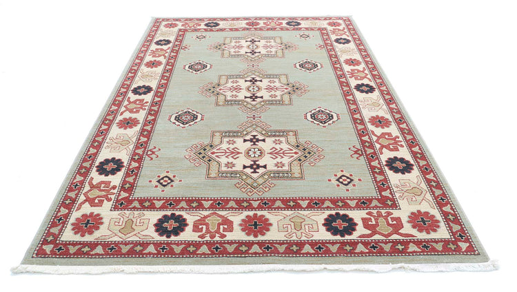 Transitional Power Loomed Vista MM Wool Rug of Size 6'4'' X 9'10'' in  and Ivory Colors - Made in Turkey