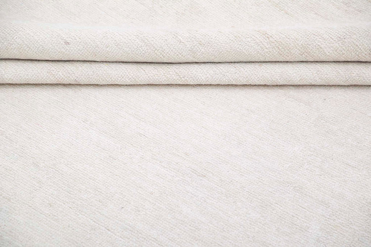 Traditional Hand Knotted Oushak Oushak Wool Rug of Size 10'2'' X 12'11'' in Ivory and Taupe Colors - Made in Afghanistan