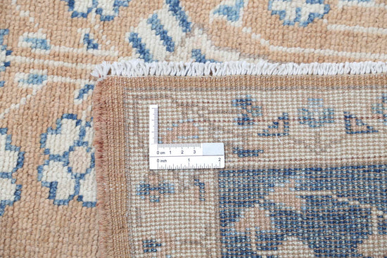 Traditional Hand Knotted Oushak Oushak Wool Rug of Size 9'2'' X 12'3'' in Taupe and Blue Colors - Made in Afghanistan