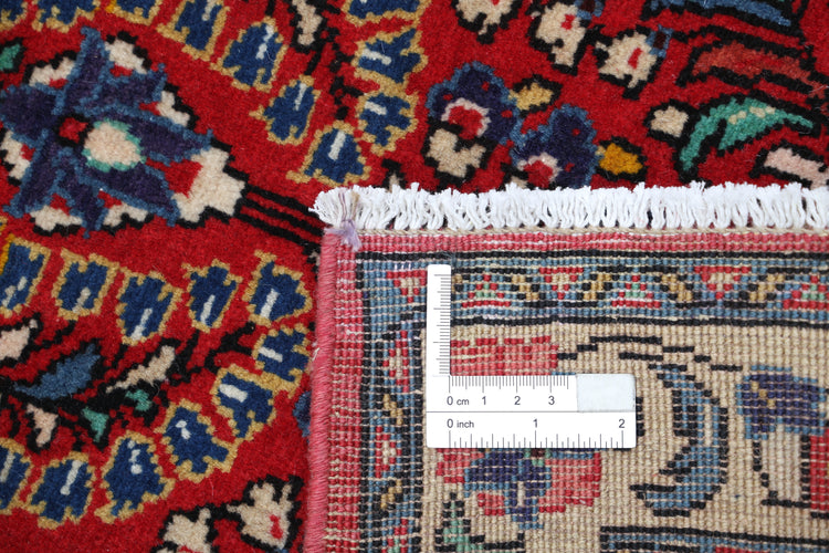Persian Hand Knotted Sarouk Sarouk Wool Rug of Size 2'1'' X 4'2'' in Red and Ivory Colors - Made in Iran
