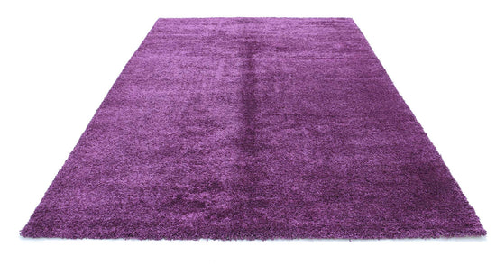 Transitional Power Loomed Vista Shag Wool Rug of Size 7'3'' X 10'4'' in Purple and Purple Colors - Made in Turkey