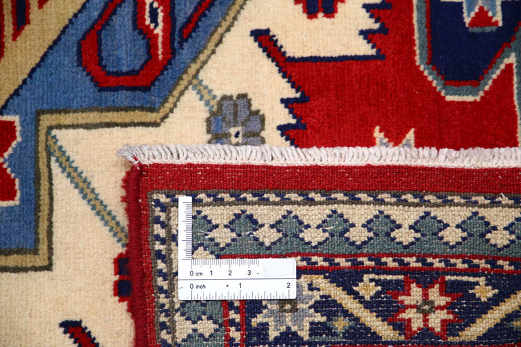 Tribal Hand Knotted Shirvan Shirvan Wool Rug of Size 5'3'' X 7'9'' in Red and Ivory Colors - Made in Afghanistan
