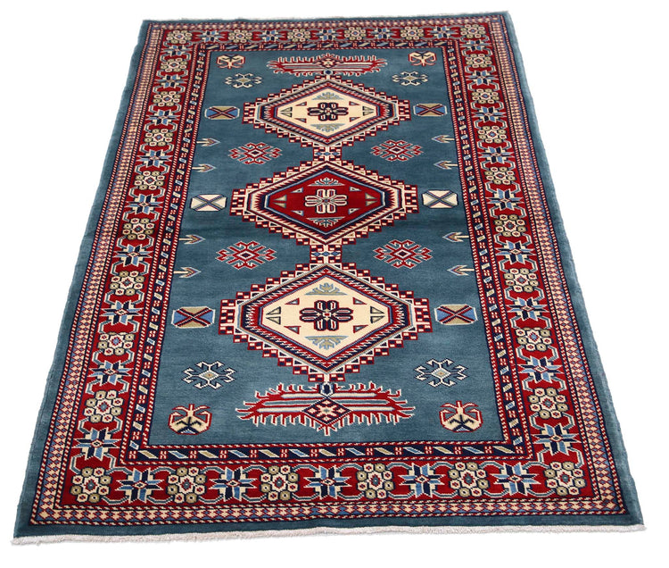 Tribal Hand Knotted Shirvan Shirvan Wool Rug of Size 3'3'' X 5'0'' in Grey and Red Colors - Made in Afghanistan