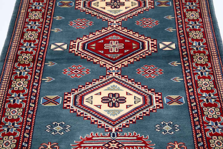 Tribal Hand Knotted Shirvan Shirvan Wool Rug of Size 3'3'' X 5'0'' in Grey and Red Colors - Made in Afghanistan