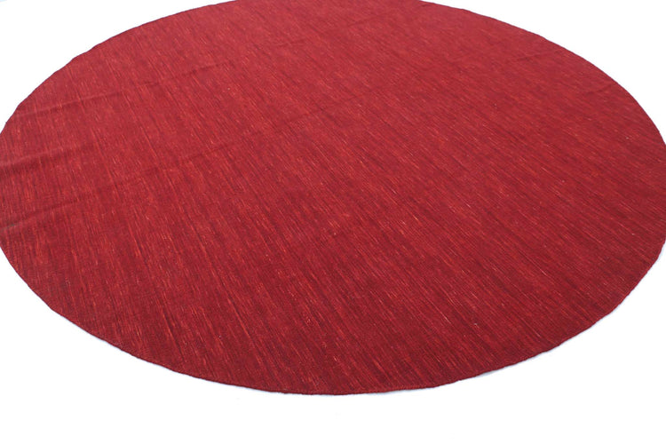 Modern Hand Made Vista Solid Wool Rug of Size 9'6'' X 9'8'' in Red and Red Colors - Made in Turkey