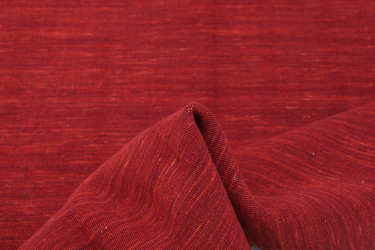 Modern Power Loomed Vista Solid Wool Rug of Size 4'6'' X 6'2'' in Red and Red Colors - Made in Turkey