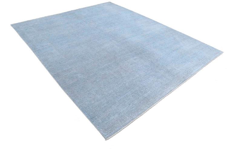 Transitional Hand Knotted Overdyed Tabriz Wool Rug of Size 8'0'' X 9'7'' in Grey and Colors - Made in Afghanistan