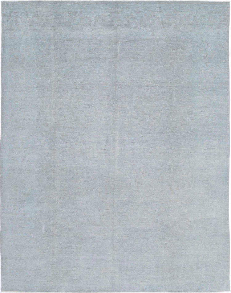 Transitional Hand Knotted Overdyed Tabriz Wool Rug of Size 7'10'' X 9'11'' in Grey and Grey Colors - Made in Afghanistan