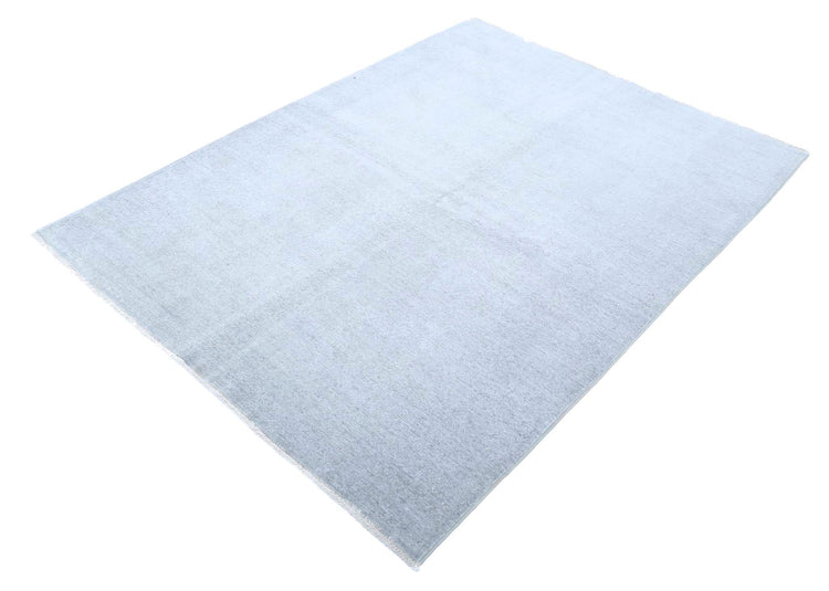 Transitional Hand Knotted Overdyed Tabriz Wool Rug of Size 4'8'' X 6'4'' in Grey and Colors - Made in Afghanistan