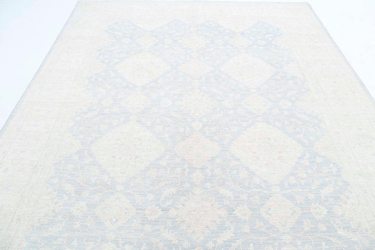 Traditional Hand Knotted Serenity Tabriz Wool Rug of Size 8'0'' X 10'0'' in Grey and Ivory Colors - Made in Afghanistan