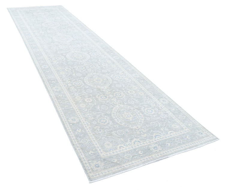 Traditional Hand Knotted Serenity Tabriz Wool Rug of Size 4'0'' X 14'3'' in Brown and Brown Colors - Made in Afghanistan