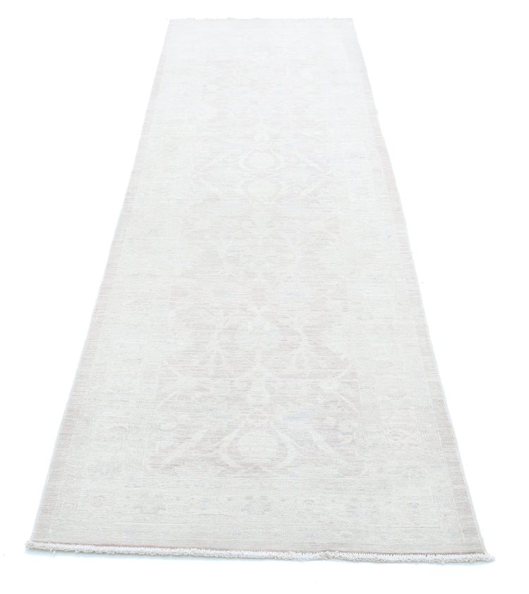 Traditional Hand Knotted Serenity Tabriz Wool Rug of Size 2'8'' X 10'5'' in Brown and Ivory Colors - Made in Afghanistan