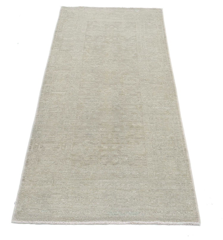 Transitional Hand Knotted Overdyed Tabriz Wool Rug of Size 2'6'' X 6'3'' in Gold and Gold Colors - Made in Afghanistan