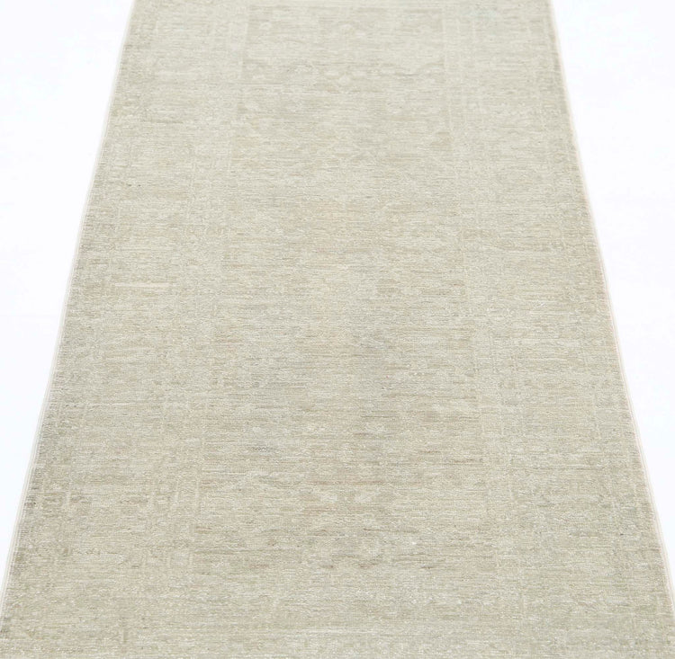 Transitional Hand Knotted Overdyed Tabriz Wool Rug of Size 2'6'' X 6'3'' in Gold and Gold Colors - Made in Afghanistan