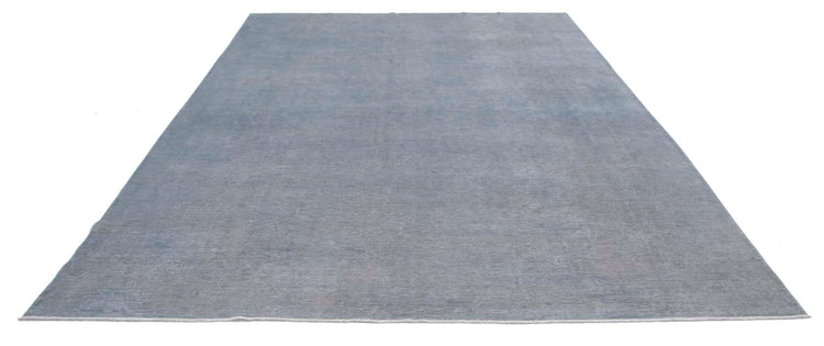 Transitional Hand Knotted Overdyed Tabriz Wool Rug of Size 8'8'' X 11'9'' in Grey and Grey Colors - Made in Afghanistan