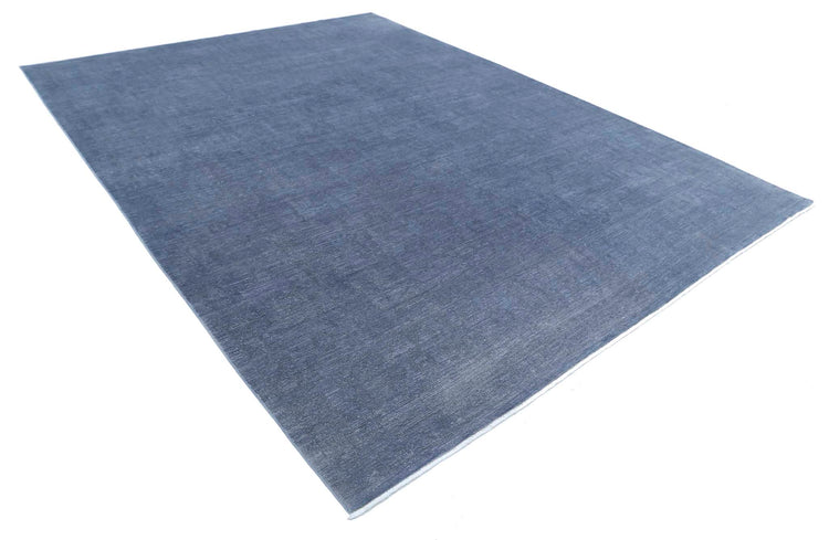 Transitional Hand Knotted Overdyed Tabriz Wool Rug of Size 8'10'' X 11'9'' in Grey and Grey Colors - Made in Afghanistan
