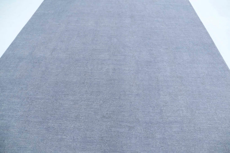 Transitional Hand Knotted Overdyed Tabriz Wool Rug of Size 8'9'' X 11'6'' in Grey and Grey Colors - Made in Afghanistan