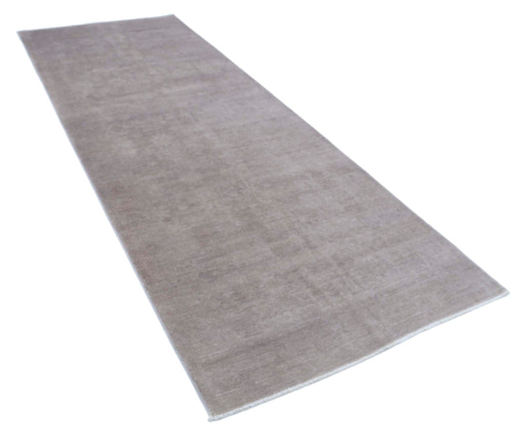 Transitional Hand Knotted Overdyed Tabriz Wool Rug of Size 4'0'' X 10'10'' in Grey and Grey Colors - Made in Afghanistan